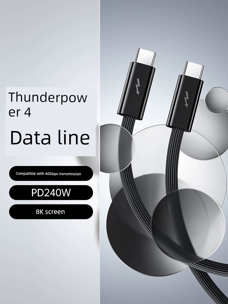 Applicable Lightning 4 Data Cable for Apple Lightning 4pro Four Full-Function Cable Thunderbolt Cable Double Typec Video Cable External Display Graphics Card Coaxial Line 3 Notebook