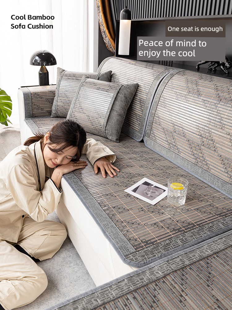 Summer Bamboo Mat Sofa Cushion Summer Summer Summer Mat Cushion Cold Feeling Cool Cushion Non-Slip Sofa Cover New Arrival 2025