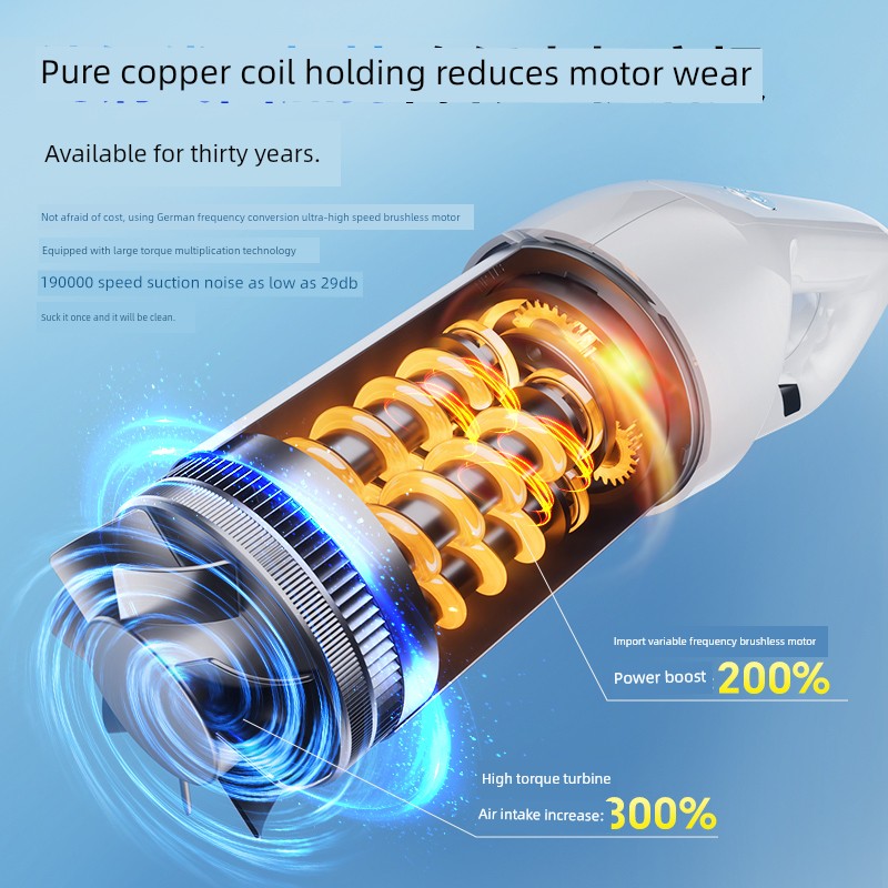 Car Cleaner Car Large Suction Wireless Handheld Small Car Strong Machine Power Mini For Home Car Dual-Use