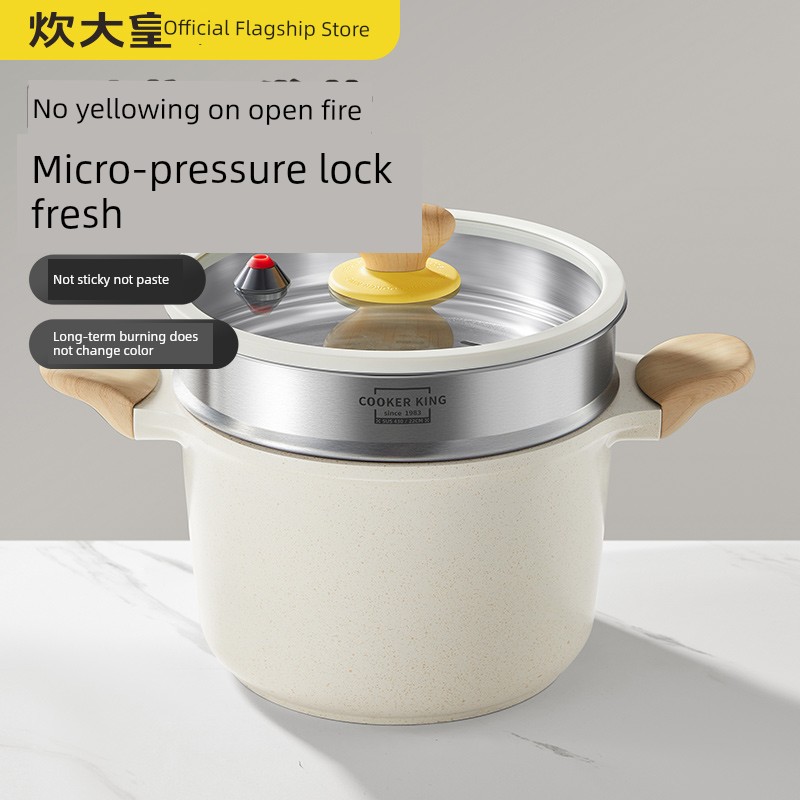 Cooker King Soup Pot Non-Stick Pot Stew Pot For Home Small Saucepan Instant Noodle Pot Cooking Porridge and Noodles Gas Induction Cooker Neutral