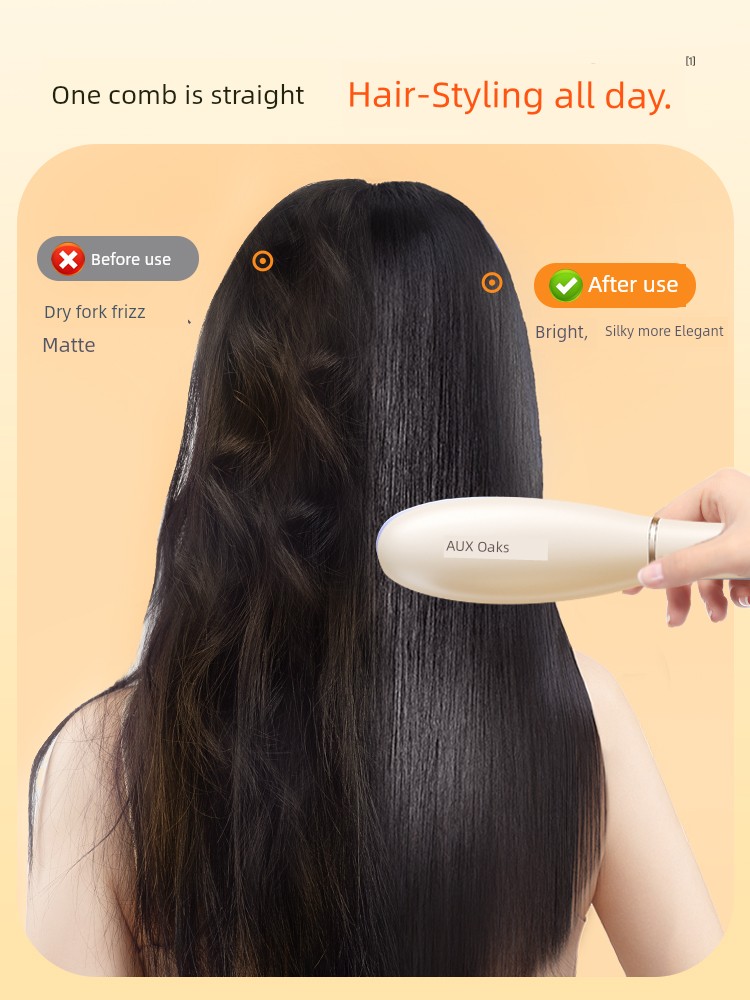 Ox Straight Comb Device Straightening Board Anion Does Not Hurt Hair Straight Plate Splint Hair Curler and Straightener Dual-Use Fluffy Handy Gadget Dormitory