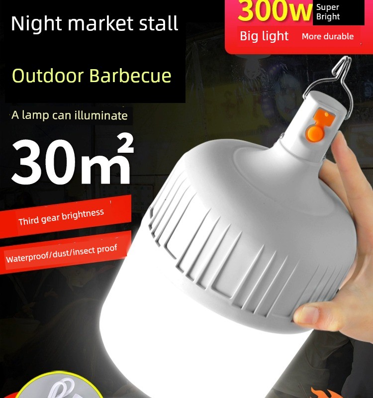 Year-Old Art Led Rechargeable Bulb 300W Night Market Stall Super Bright Energy Saving For Home Emergency Lighting Outdoor Camping Lantern