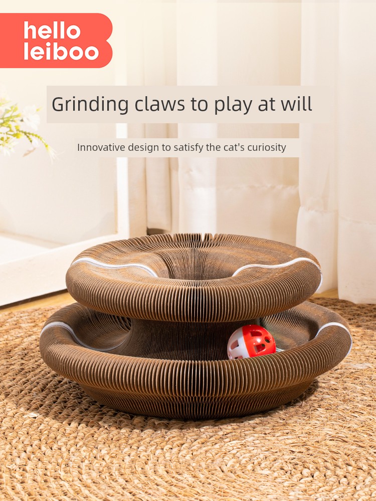 Foldable Cat Scratch Board with Bell
