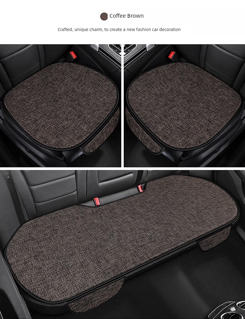 Linen Car Seat Cushion - Rear Ventilation Set