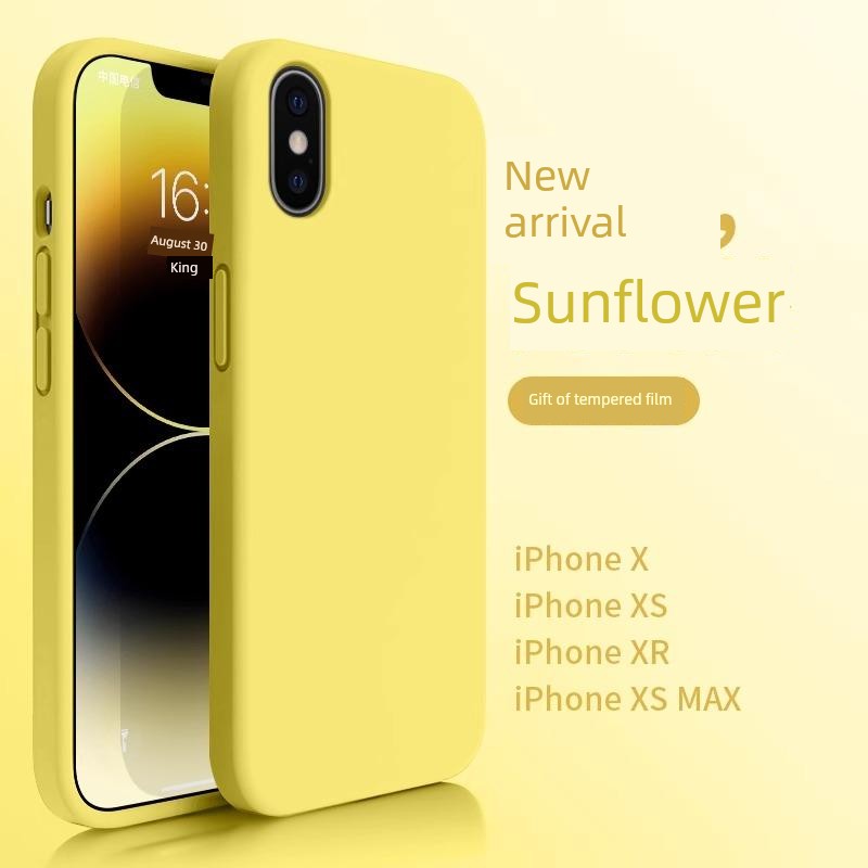 Applicable to iPhone X Phone Case New Arrival Female Liquid Silicone IPhoneX Drop-Resistant Classy Iphonexr All-Inclusive iPhone Xs Max Pure Color XR Special Xsmax Protective Case Super Hot XMax