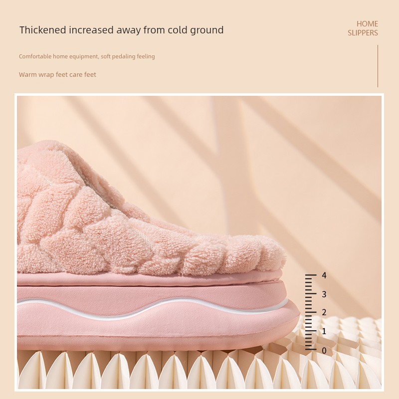 Warm Edge Head Cover Thickened Men Home Cotton Slippers