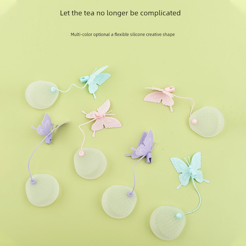 Silicone Butterfly Tea Strainer Creative For Home Tea Bag Three Colors Optional New Arrival Shape Tea Filter Transparent Tea Bag