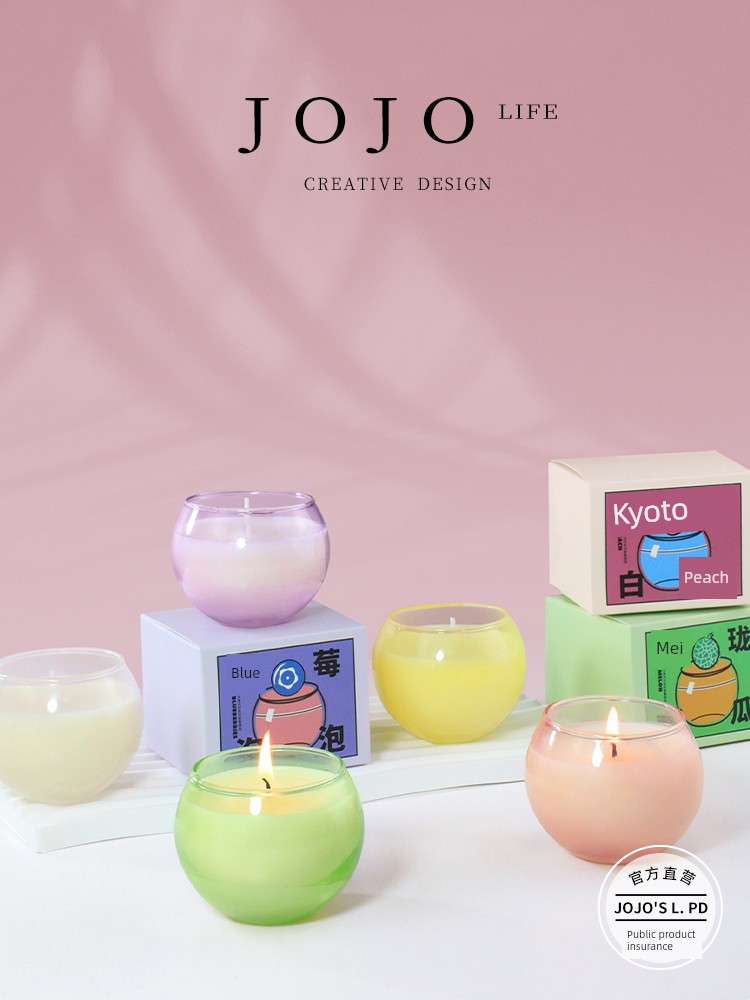 Jojo's L. Pd. Mr. Grocery. Aromatherapy Candle Handmade Soy Wax Creative Fruit Party | Purple Opera