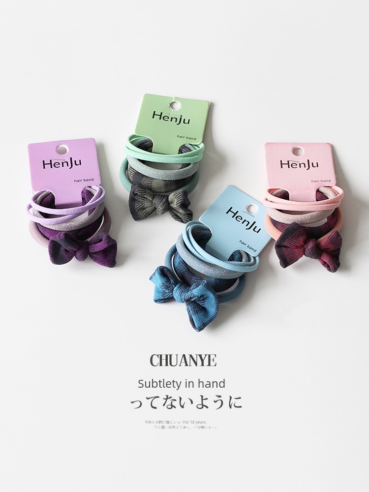 Kawano Plaid Bow Hair Rope Hair Elastic Band High Elastic Durable Headband 2024 New Arrival Classy Hair Band