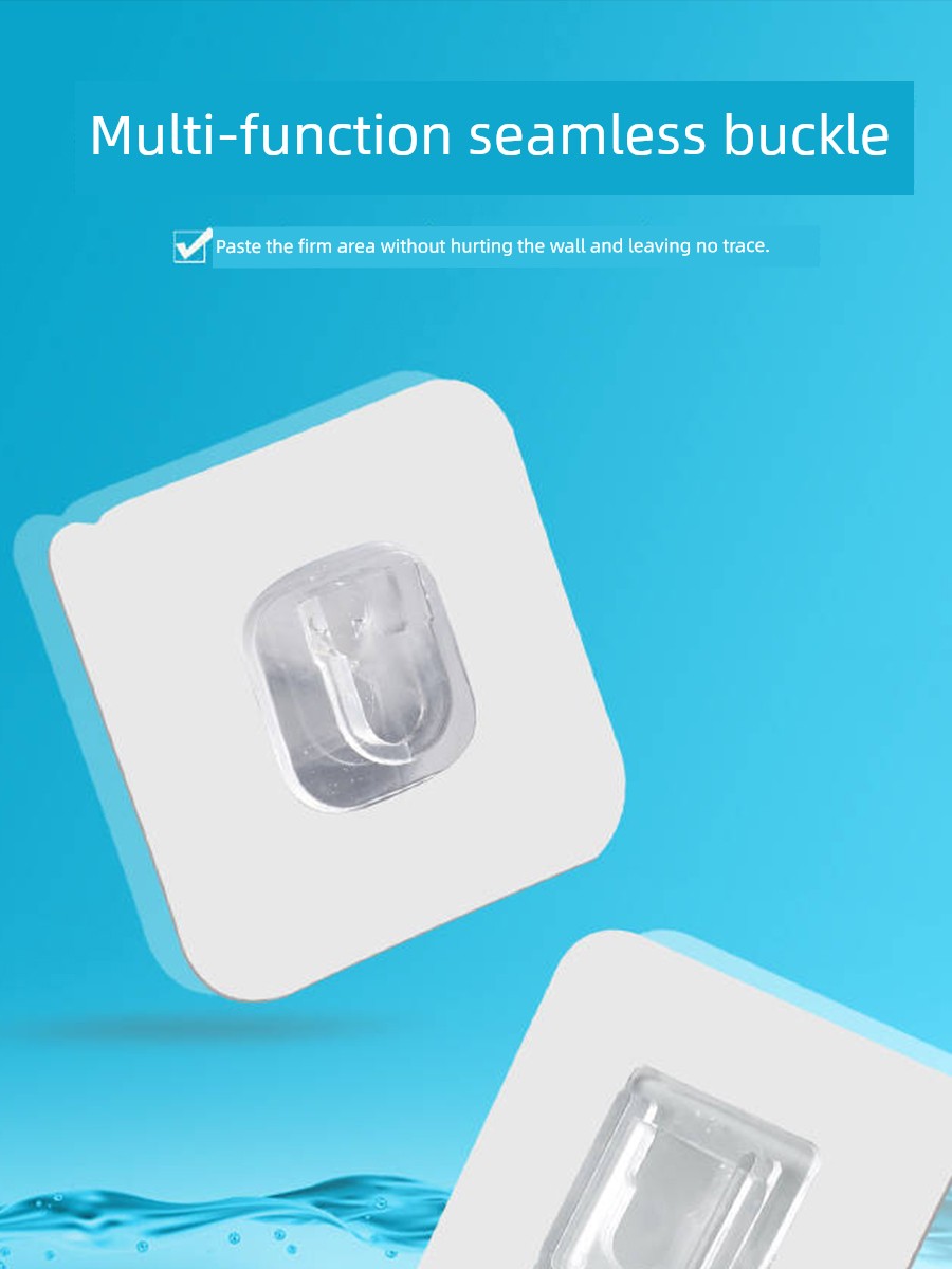 Adhesive Punch-Free Wall Snap Fastener Seamless Hook