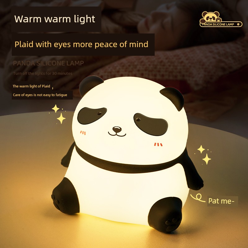 Year-Old Art Panda Group Small Night Lamp Bedroom Baby Nursing Sleep Lamp Bedside Atmosphere Kids Soft Light Night Light