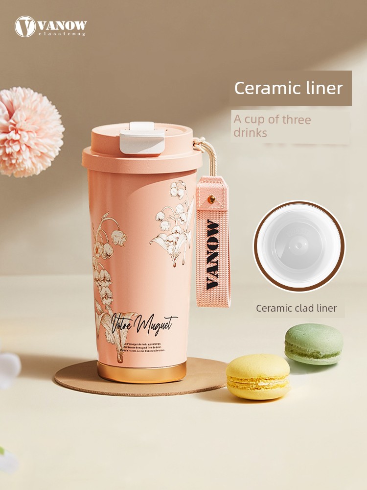 Vanow Linglan Thermos Cup Girl 2024 New Arrival Good-looking 316 Stainless Steel Coffee Water Cup Birthday Gift