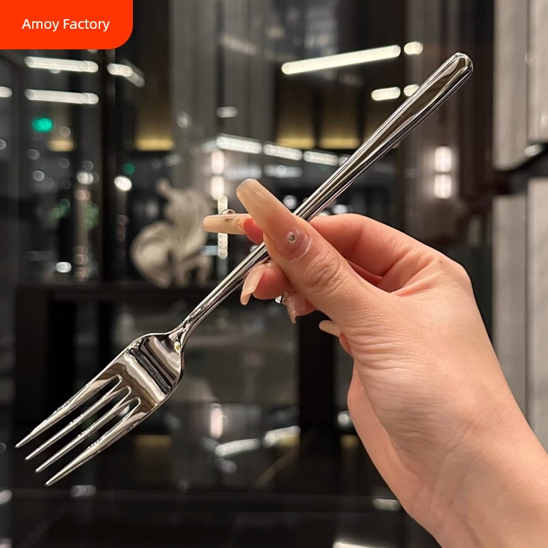 316L High-Grade Thickened Long Handle Dinner Fork Stainless Steel