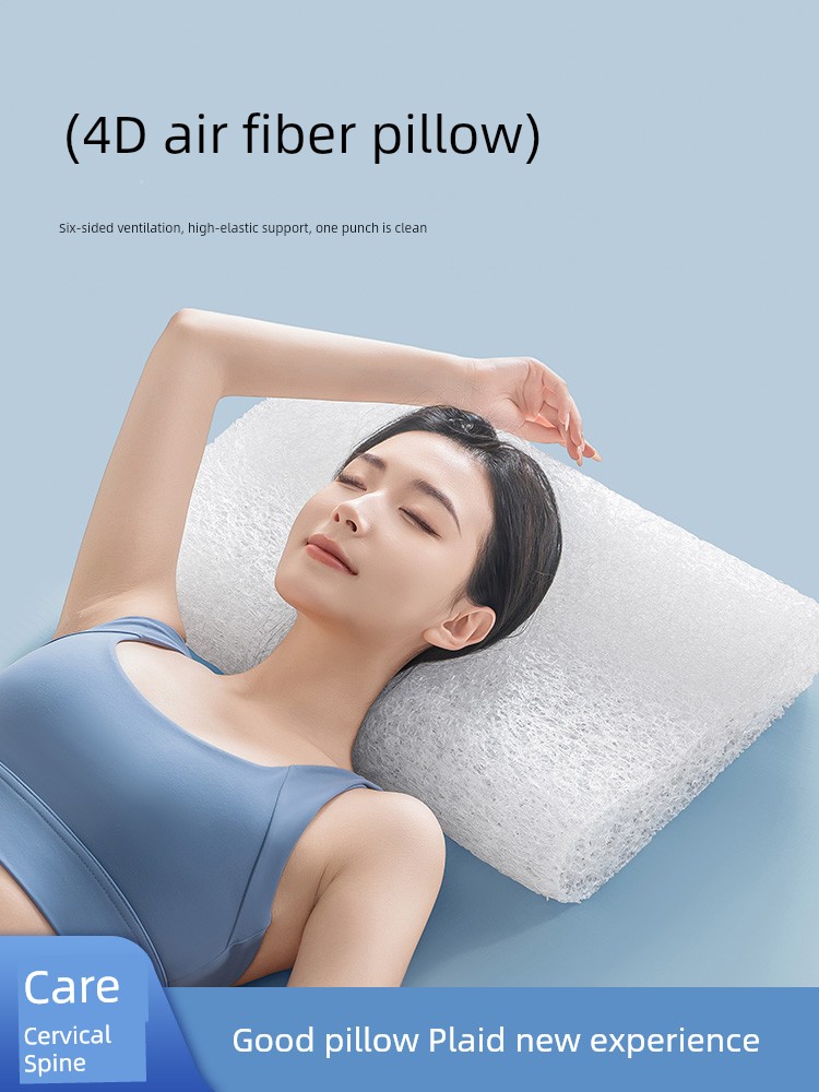 Summer 4D Air Fiber Pillow Breathable All Year Round Student Dormitory Single Pillow Insert Cervical Support Improve Sleeping Washable