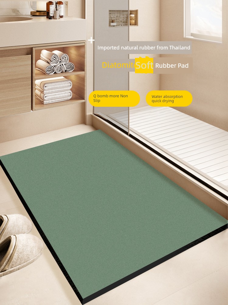 Green Toilet Diatom Ooze Quick-Drying Floor Mat