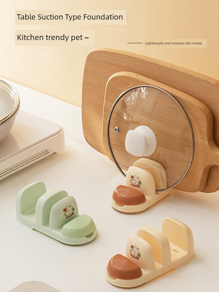 Table Suction Cup Chopping Board Rack Kitchen Lid Rack Punch-Free Wall-Mounted Cutting Board Rack Multi-Functional Chopping Board Rack