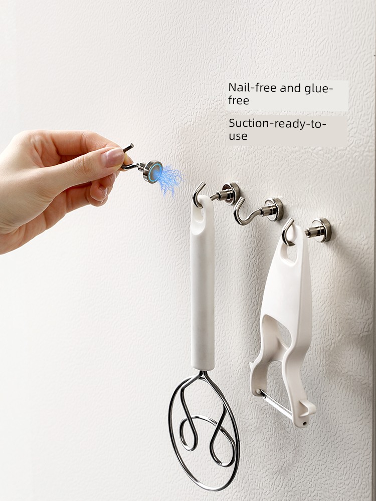 Fasola Magnetic Suction Punch-Free Refrigerator Rotatable Hook