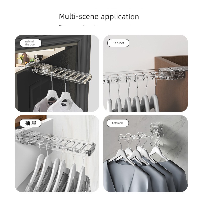 Balcony Punch-Free For Home Foldable Storage Travel Clothes Hanger Wall Hanging Multi-Functional Suction Cup Foldable Corrugated Clothes Hanger
