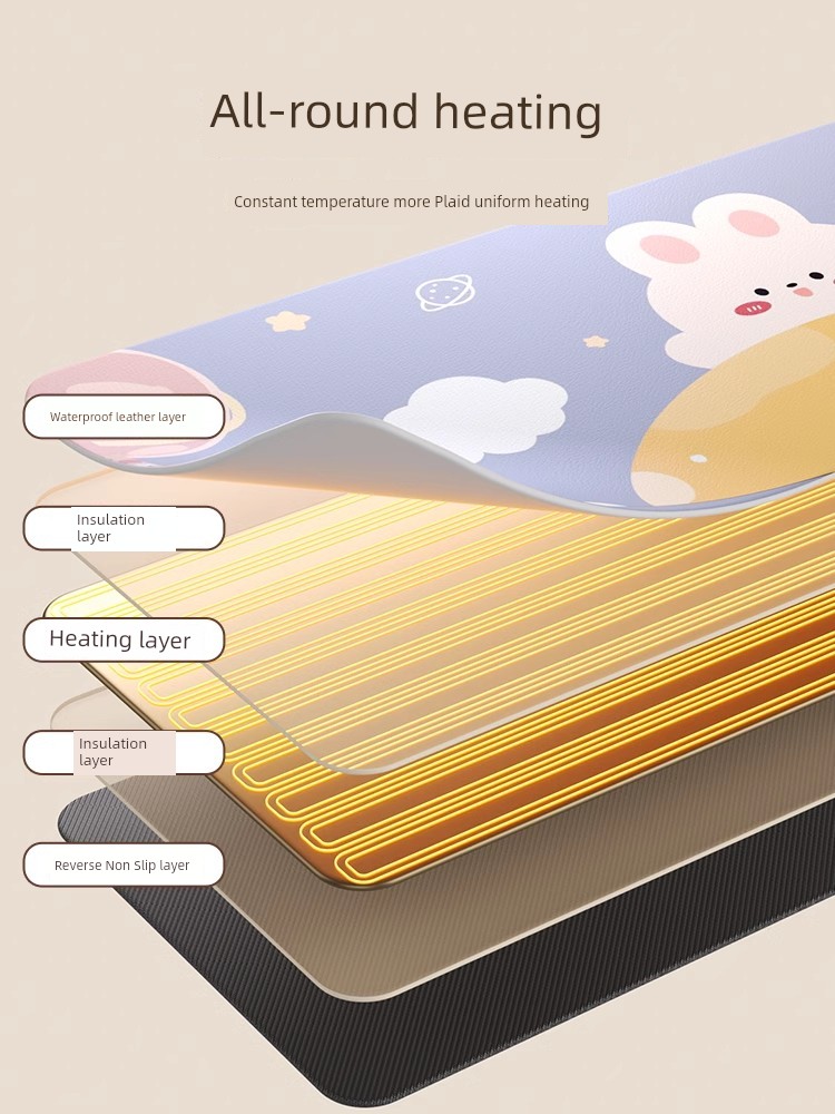 Heating Mouse Pad Office Desk Surface Panel Heating Mat Waterproof Student Writing Desk Hand Warmer Table Mat Female Dormitory Oversized