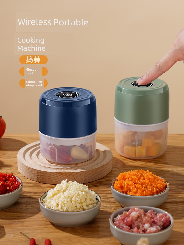 Electric Garlic Press For Home Wireless Meat Grinder Automatic Cut Garlic Smashing Garlics Garlic Meat Seasoning Pepper Garlic Grinder