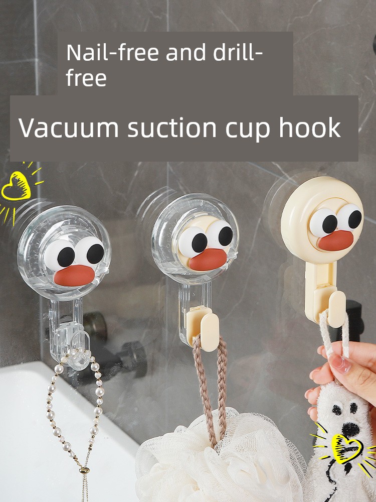 Suction Cup Hook Strong Load-Bearing Vacuum Punch-Free Bathroom Kitchen Seamless Adhesive Wall Mount behind the Door Towel Sticky Hook