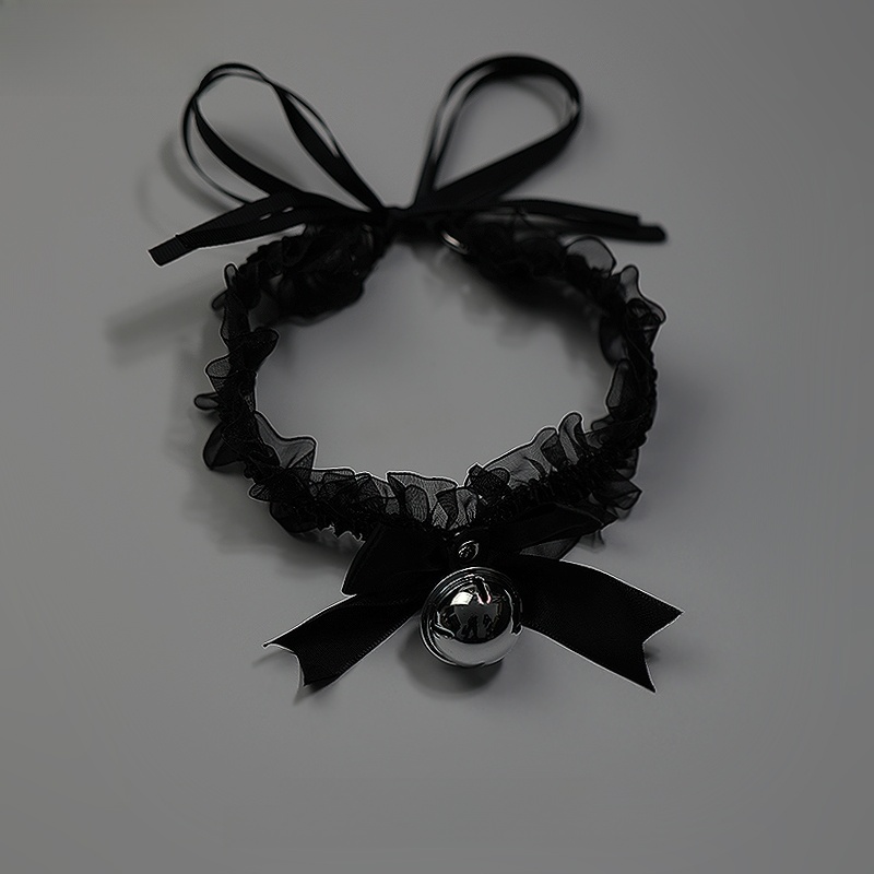 Lace Bows Bell Necklace Female Choker Neck Collar Accessories Neck Band Halterneck Necklace Trendy Cat Ears