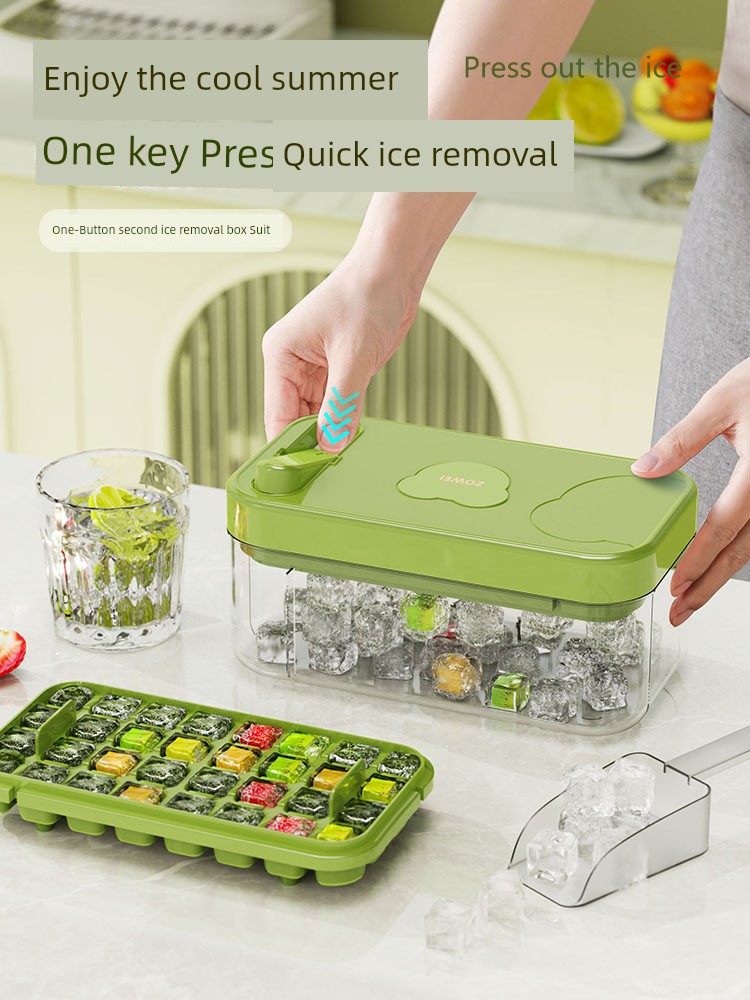 Ice Cube Mold Large Capacity Press Ice Tray For Home Ice Making Ice Box Refrigerator Ice Press Handy Gadget Ice Tray