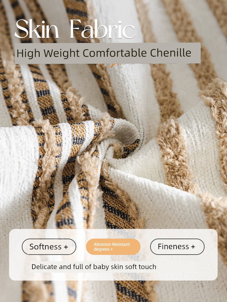 Non Slip Sofa Cushion All Year Round Neutral Shaped Sofa Cushion Anti-Scratching Cover Towel Chenille Sofa Towel Cloth Liner