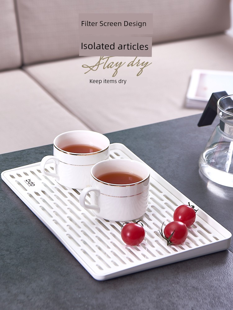 BDO Living Room Dining Tray Plastic Rectangular Water Glass