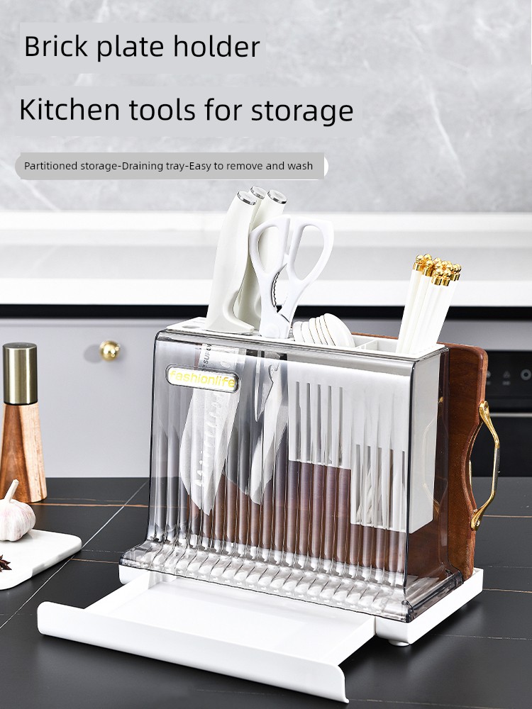 New New Arrival Kitchen Knife Holder Multi-Functional Table Top Cutting Board Rack Household Chopsticks Kitchen Knife Cutlery Integrated Storage Rack