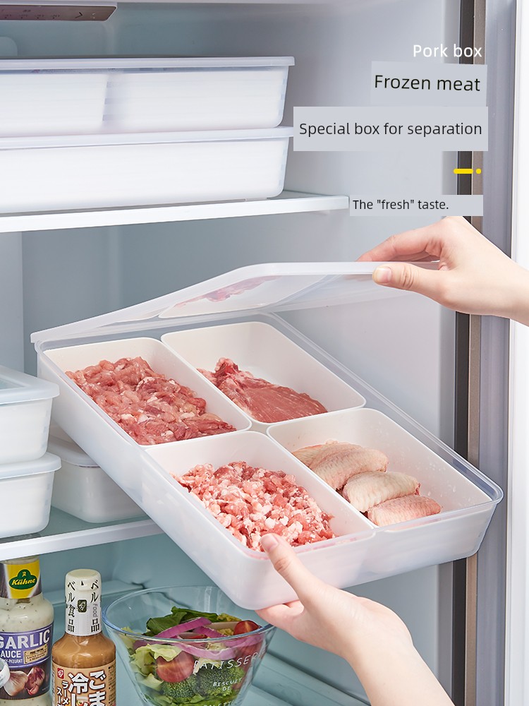 A Forget Refrigerator Frozen Meat Compartment Box Frozen Food Grade Storage Box Dedicated Fresh-Keeping Box Separately Packed Case Storage