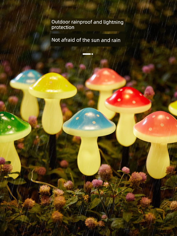 Solar Outdoor Colored Lights For Home Mushroom Ground Lamp Lawn Garden Atmosphere Landscape Lamp Layout Decorative Lights New Arrival