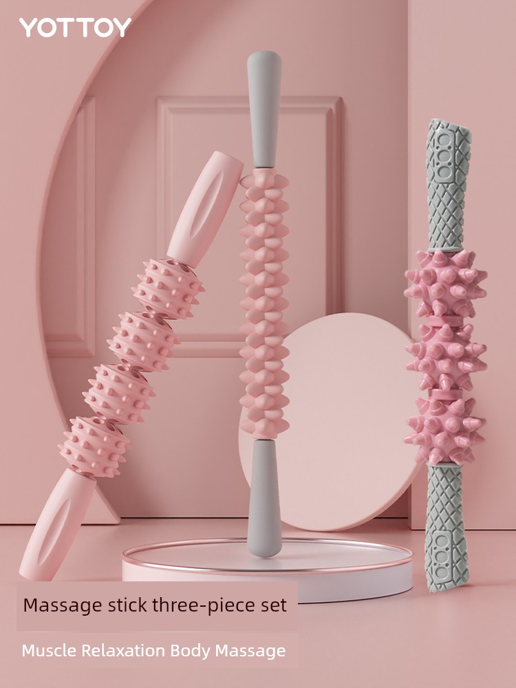 Spiked Club Massage Stick Roller Shaft Calf Muscle Relaxation Handy Gadget Leg Slimming Gear Massage Bar Deep Massage Yoga Equipment