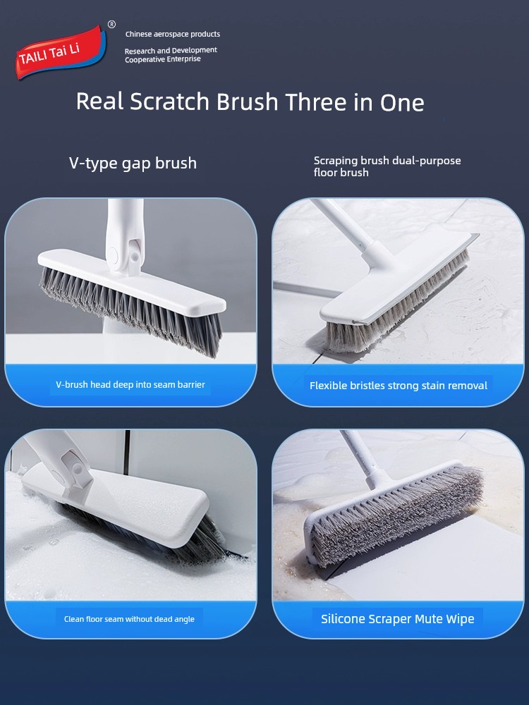 Taili Long Handle Bathroom Cleaning Gap Hard Bristle Floor Brush