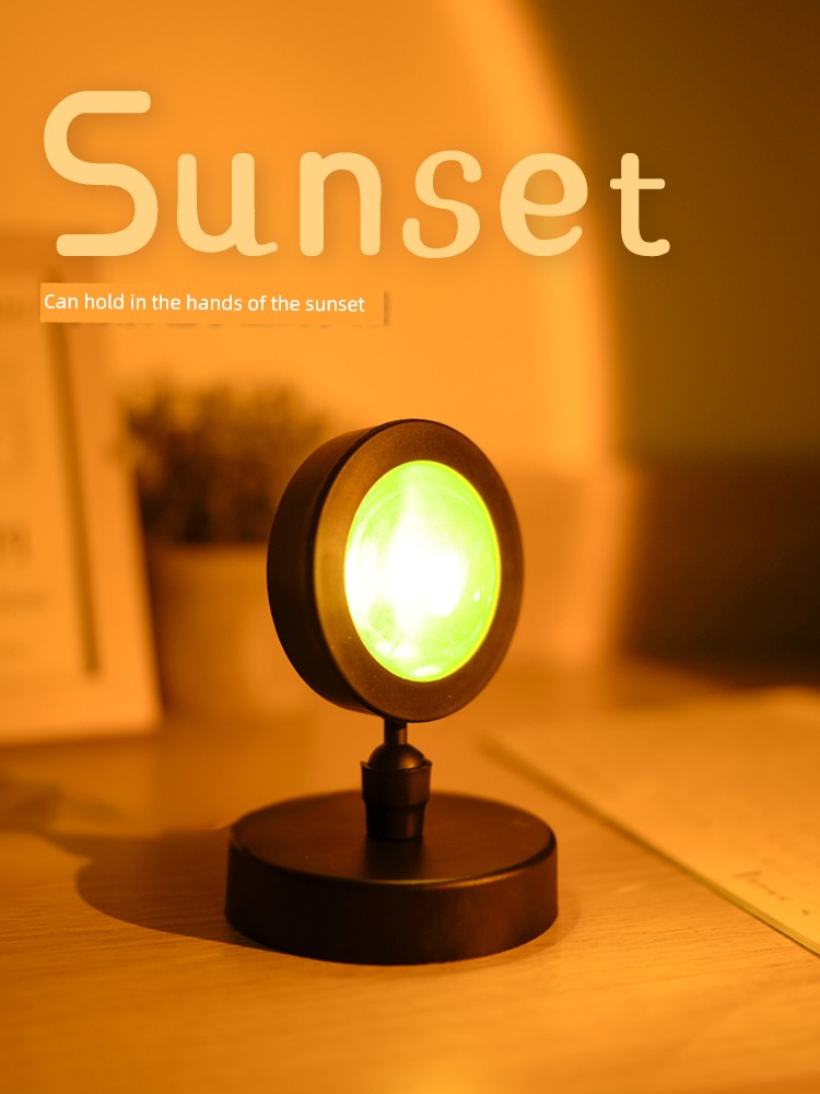 Sunset Light Mini Photo Sunset Sunset Light Atmosphere Bedroom Projection Small Night Lamp Girls Fill Light Rainbow Making Machine