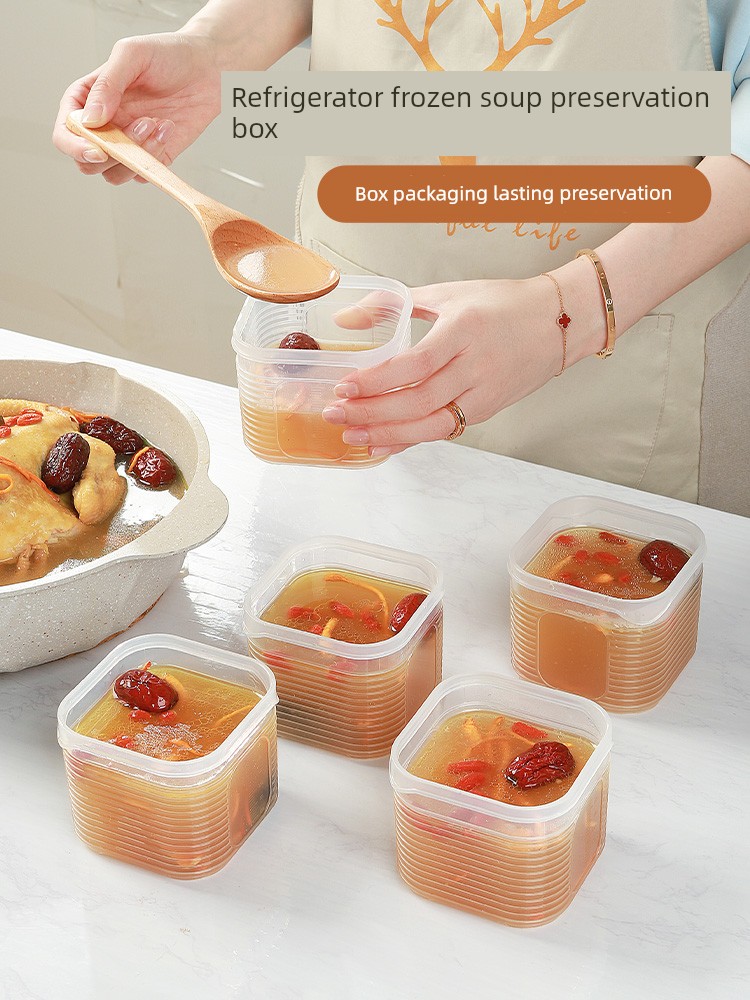 Frozen Soup Box Split Storaging Box Food Storage Box Small Box Refrigerator Frozen Contact Lens Case Food Grade Meal Preparation Box