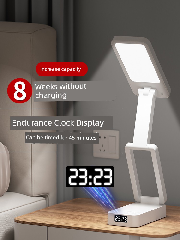 Table Lamp Rechargeable Eye-Protection Lamp Student Dormitory for Learning Foldable Portable Large Capacity Ultra-Long Life Battery