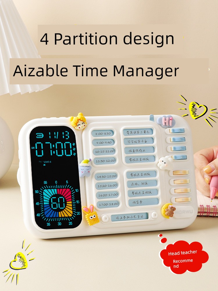 Visual Timer Learning Kids Dedicated Alarm Clock Scheduled Homework Time Manager Primary School Student Self-Discipline Handy Gadget