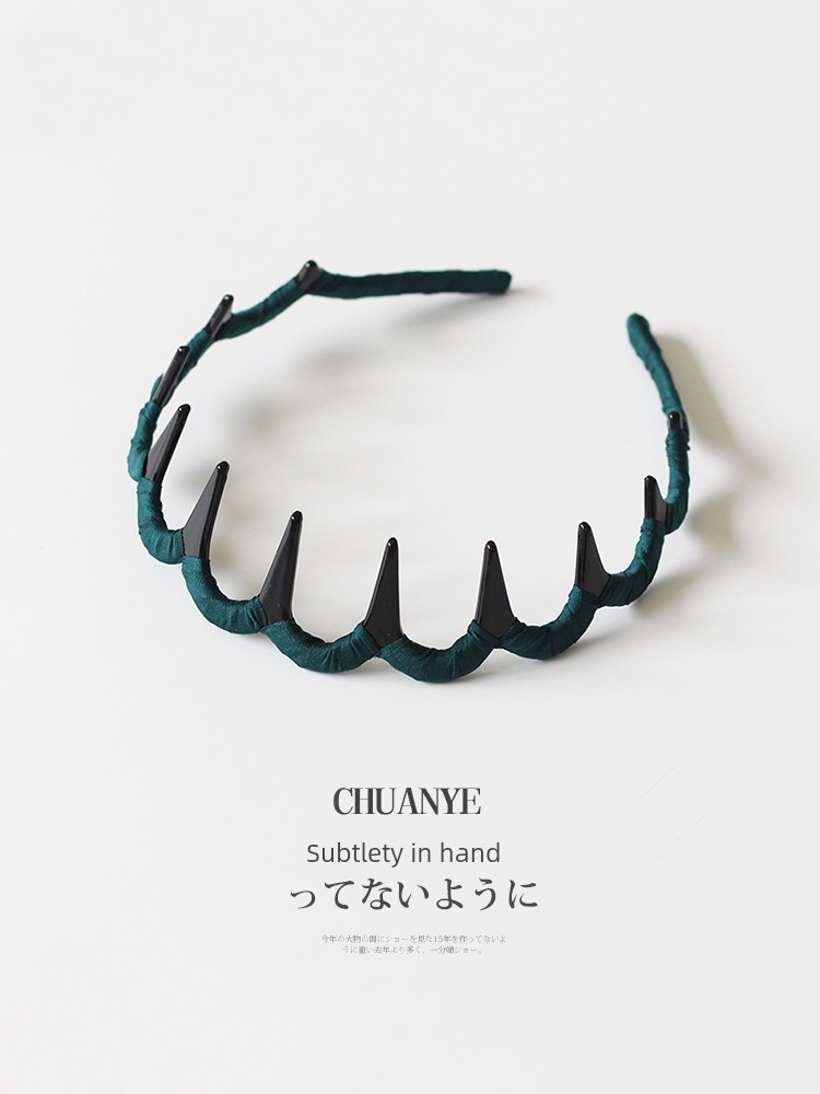 Kawano Non Slip Face Washing High Skull Top Wave Headband with Teeth