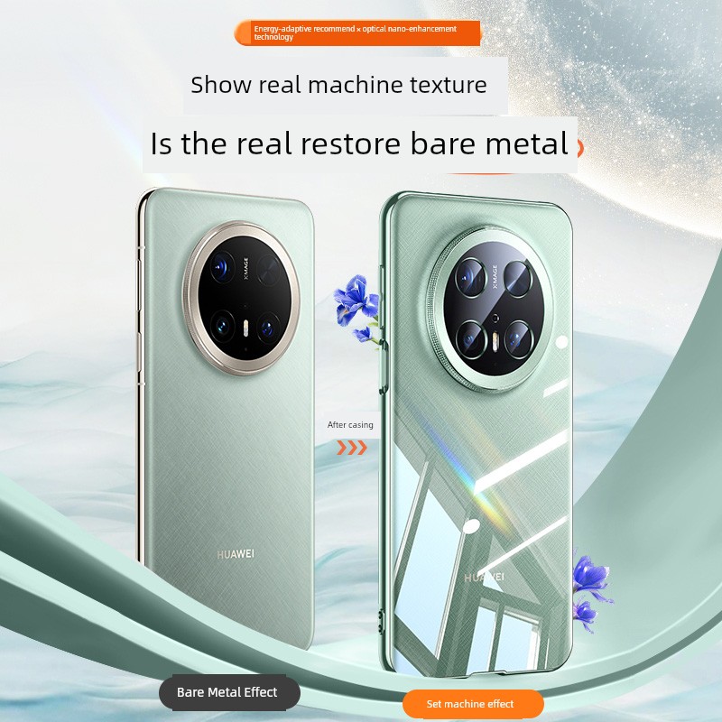 [German Import] Ultra-Thin Transparent Phone Case Por All-Inclusive Lens Drop-Resistant New Arrival Hard Case for Huawei Mate70pro Bright Crystal 70pro + Fancy Shell Mt Protective Cover M70