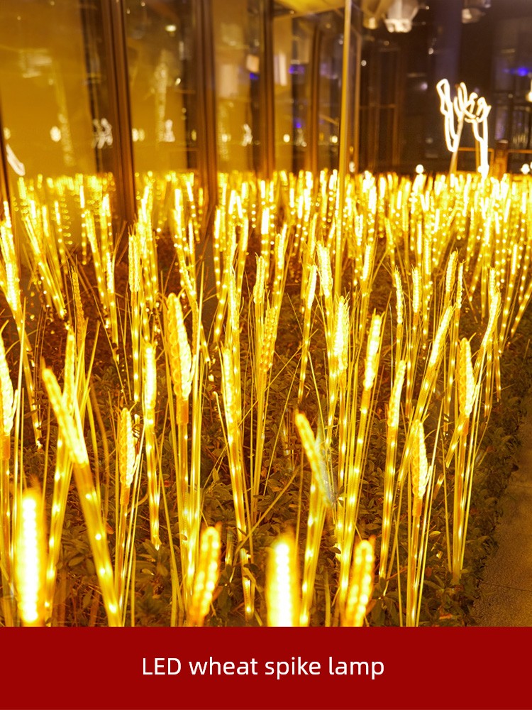 Outdoor Waterproof Landscape Lighting LED Luminous Wheat Light Colored Lantern Flashing String Starry Sky Shopping Mall Decoration Atmosphere
