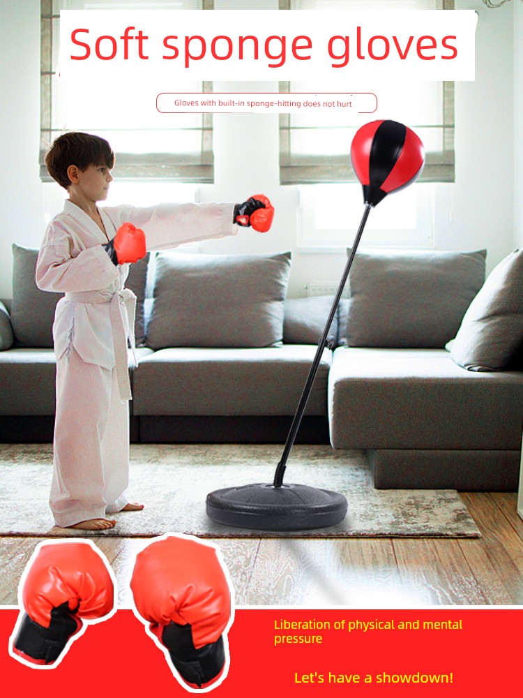 Children's Boxing Gloves Boy Sandbag Suit Training Equipment Kids Vertical Reaction Target Tumbler For Home Toy