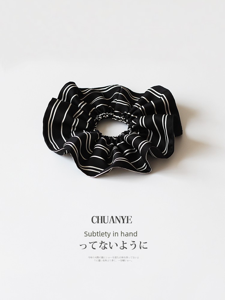 Kawano Stripes Hair-Binding Large Intestine Hair Band 2025 New Arrival Oversized Fancy Head Rope Simple Hair Ring Hairware