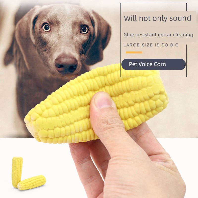 Petlimit Pet Dog Sound Toy Artificial Corn Bite-Resistant Molar Relieving Stuffy Handy Gadget Teddy Puppy Supplies