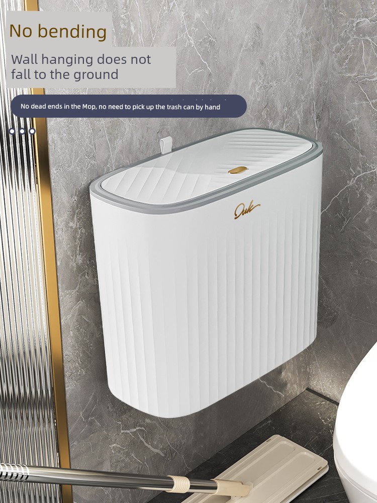 Trash Can New Homehold Gap Bathroom Kitchen Living Room Office Accessible Luxury Large Capacity with Lid Wall Hanging Wastebasket