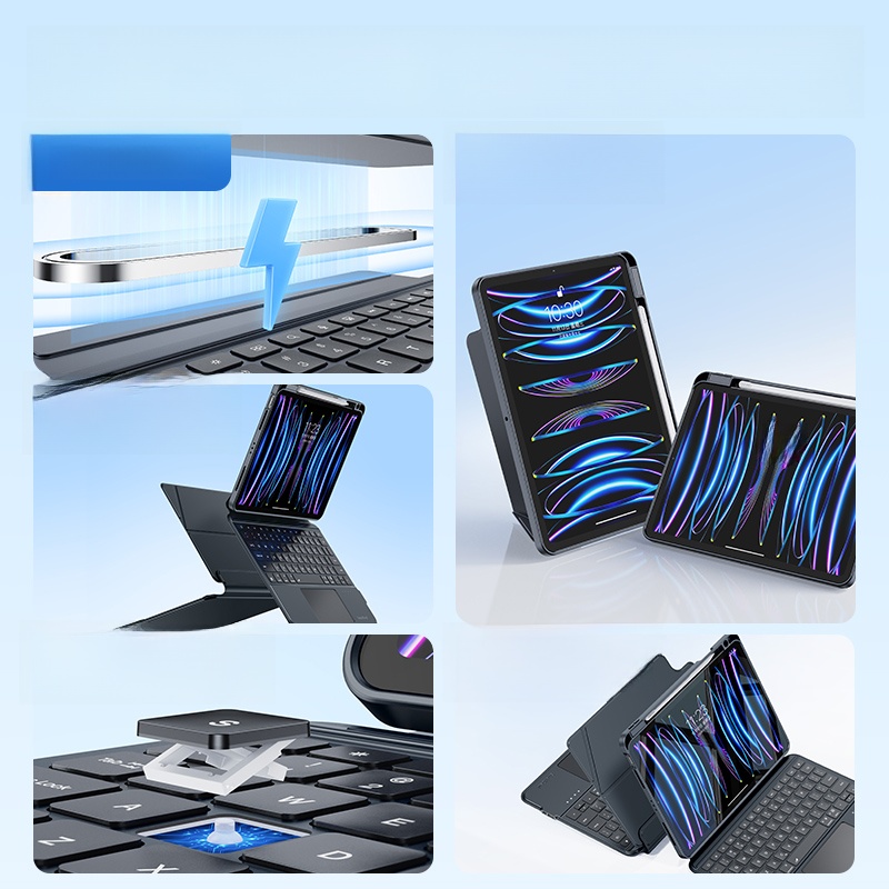 Flash Magic for Apple iPad Bluetooth Magnetic Keyboard 2022ipadpro Protective Case Air5 Tablet Case 10 Generation