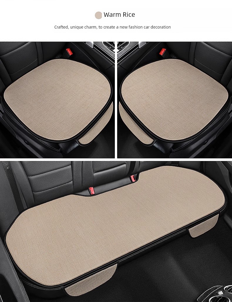 Linen Car Seat Cushion - Rear Ventilation Set