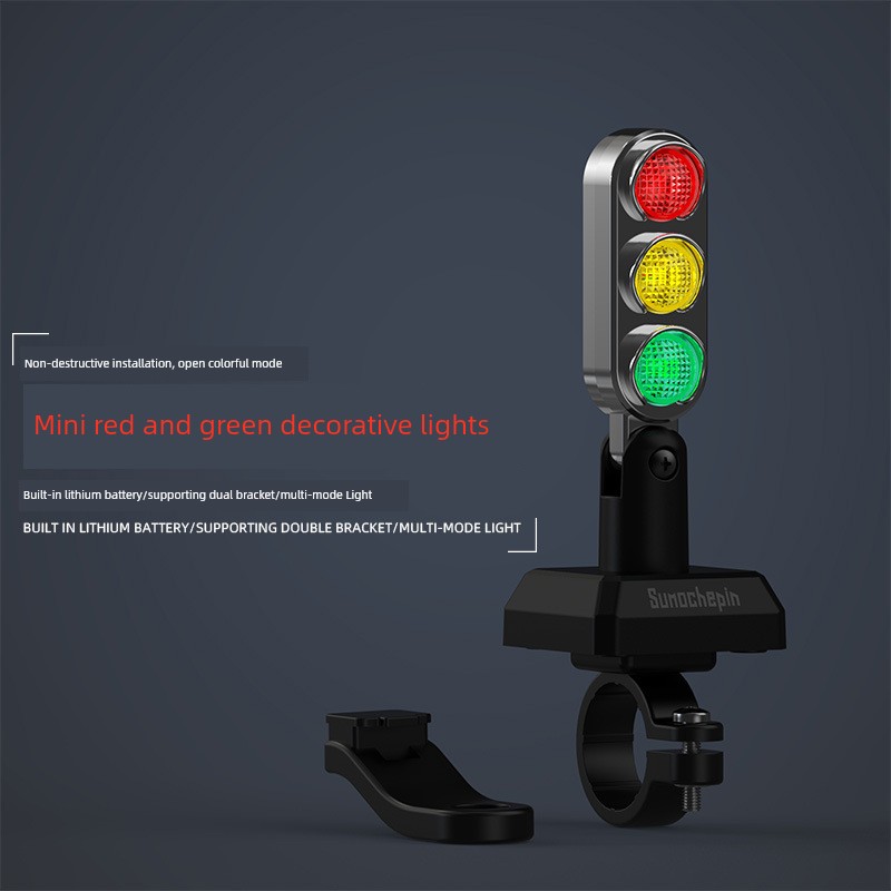 Mini Red and Green Decorative Lights Suitable for Motorcycle Lights Motorcycle Electric Bicycle Helmet Decorative Lights Helmet Warning Can Be Quickly Removed