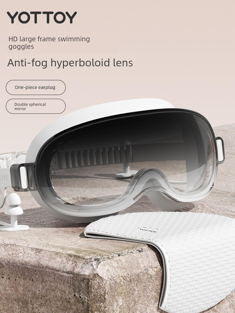 Swimming Goggles Suit HD Large Frame Waterproof Anti-Fog Myopia Degree Swimming Glasses Unisex Special Use Diving Swimming Cap Equipment