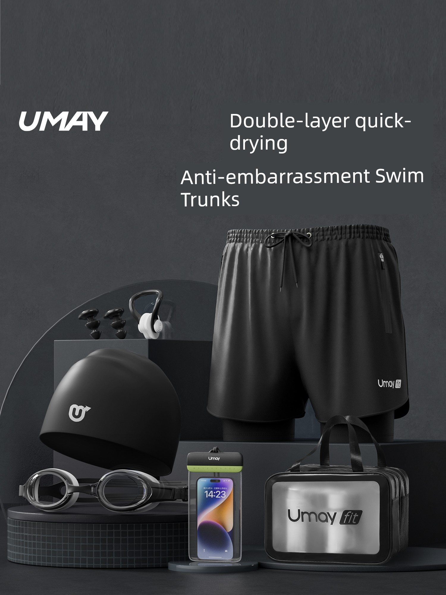 Men's Full Set of Hot Spring Seaside Swimming Trunks